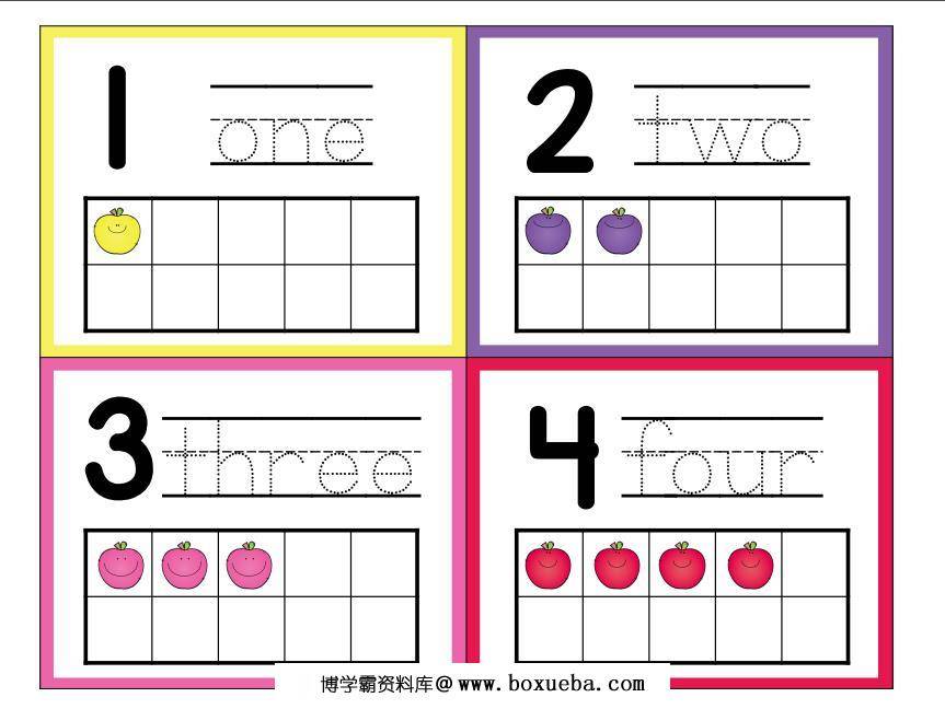 幼儿1-10数感培养，水果卡通PDF可打印-博学霸资料网