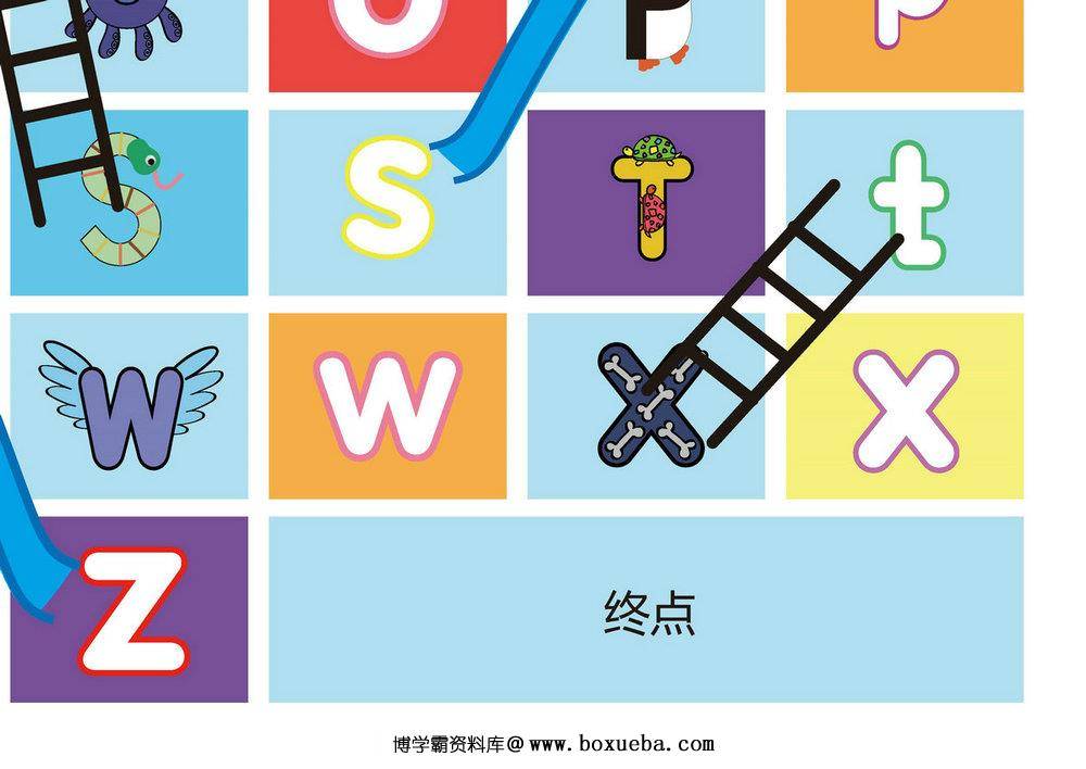 图片[5]-字母-儿童桌游，自制幼儿益智游戏PDF素材可打印-淘学学资料库