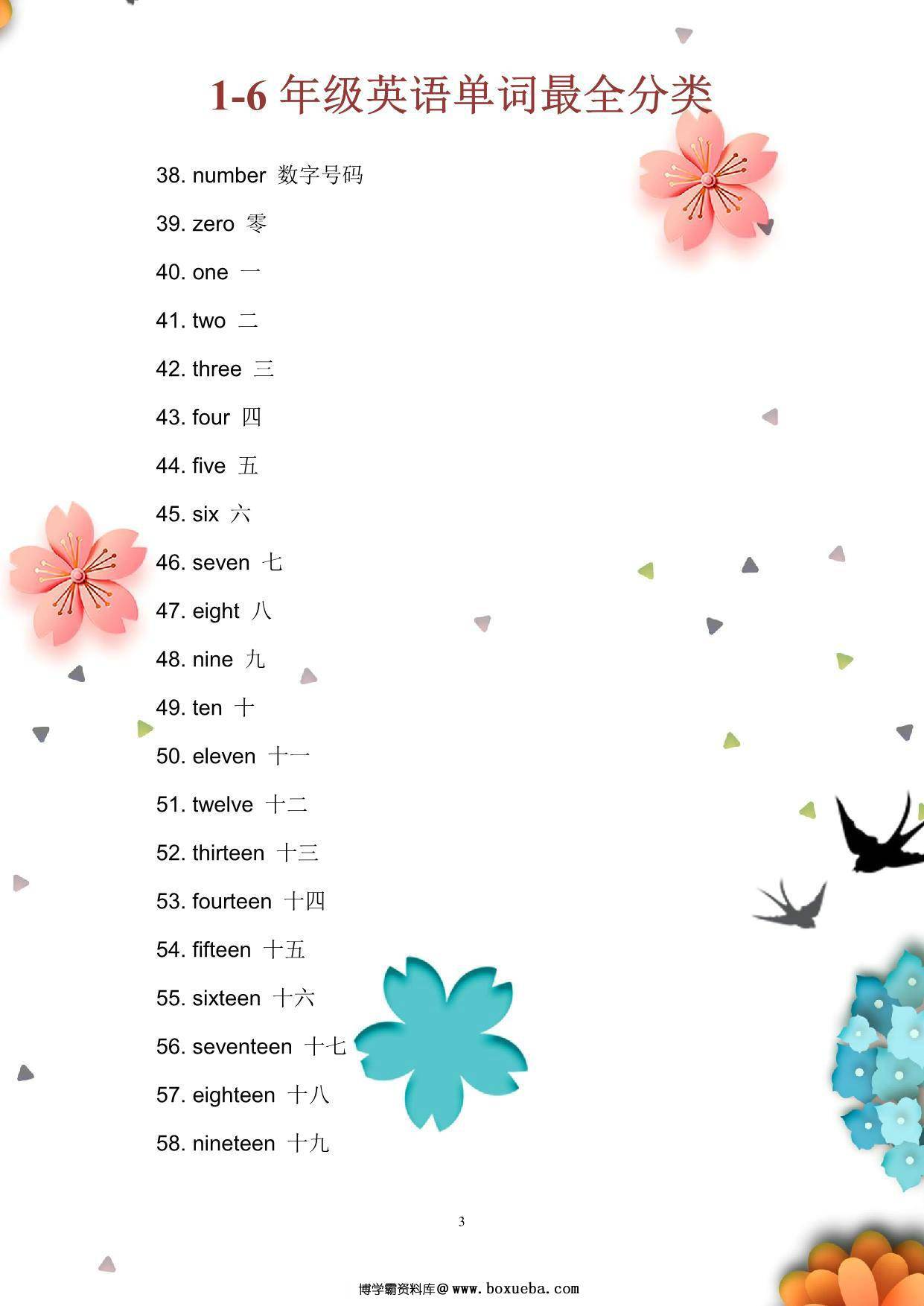 图片[3]-1-6年级英语单词最全分类，30页PDF电子版-淘学学资料库
