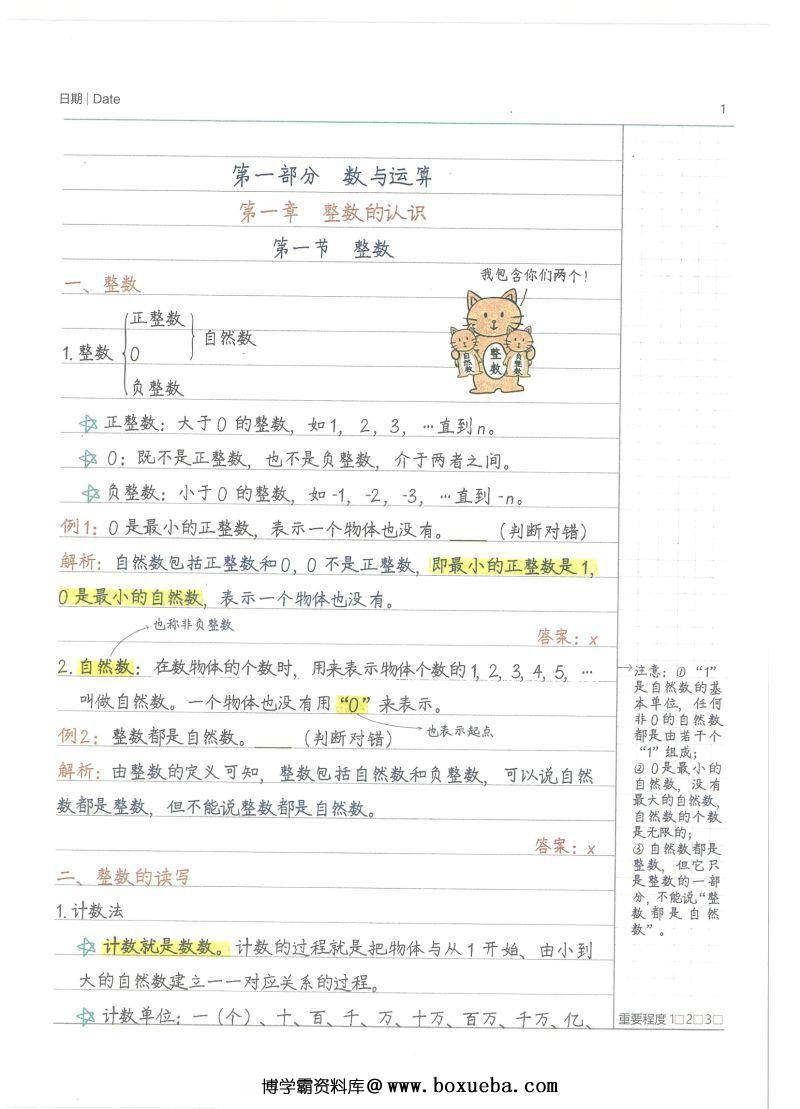 图片[2]-小学学霸笔记语数英，涵盖小学所有知识点，卡通内容手写字体更吸引孩子-淘学学资料库