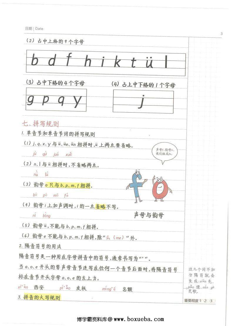 图片[8]-小学学霸笔记语数英，涵盖小学所有知识点，卡通内容手写字体更吸引孩子-淘学学资料库