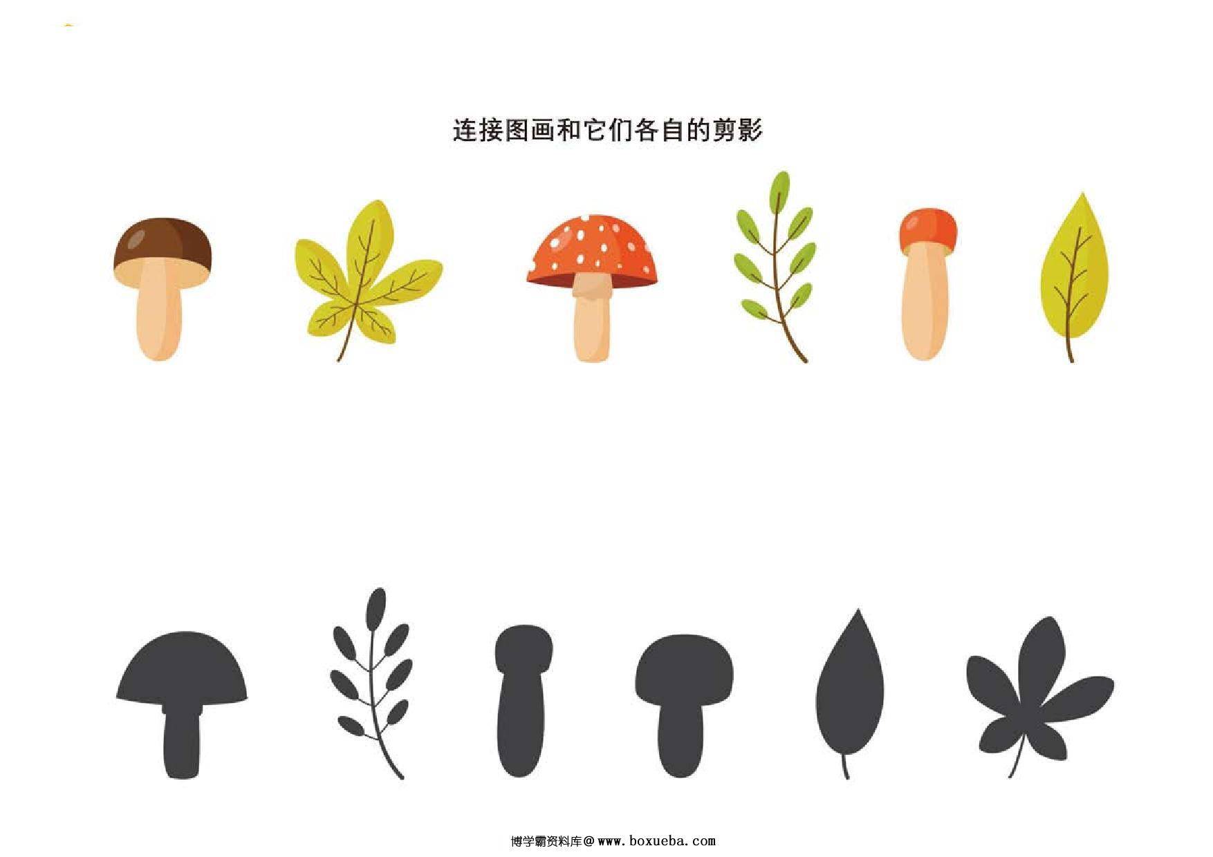 连接图画和它们各自的剪影_3，4页PDF-博学霸资料网