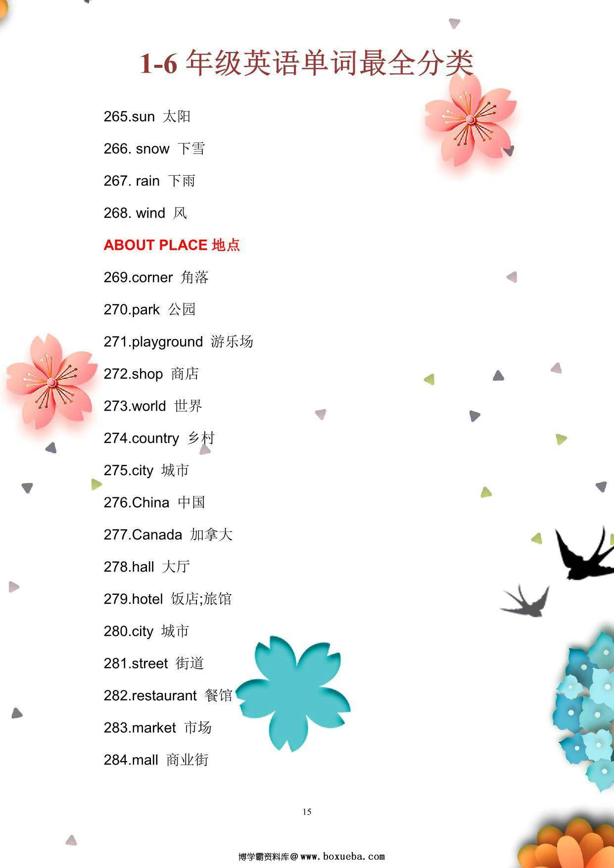 图片[3]-【小学英语】1至6年级英语单词最全分类，30页PDF电子版-淘学学资料库