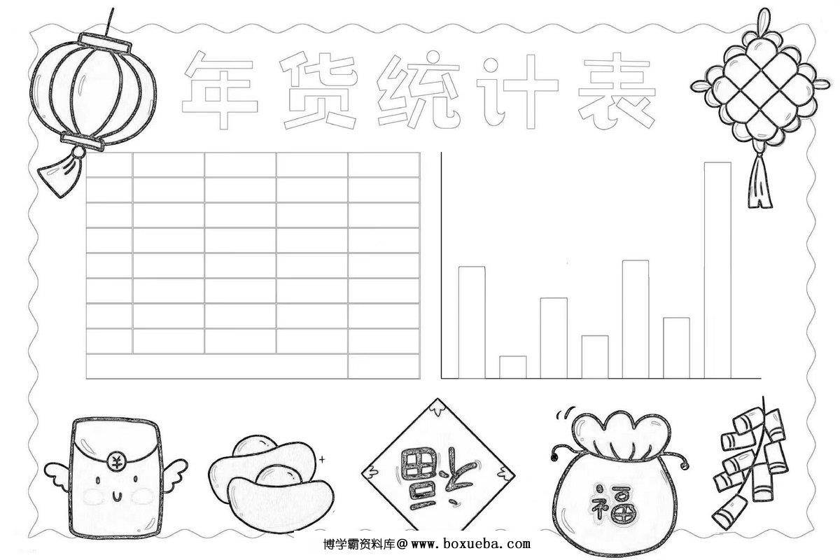 图片[2]-年货购物清单手抄报，10页PDF可打印-淘学学资料库