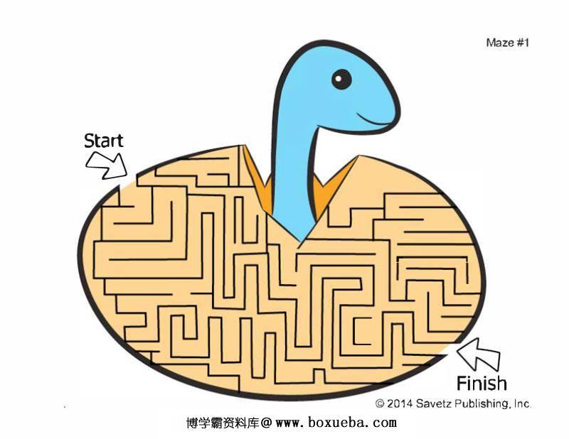 图片[10]-恐龙主题幼儿迷宫图片，电子版10页PD可F打印，百度网盘下载-淘学学资料库