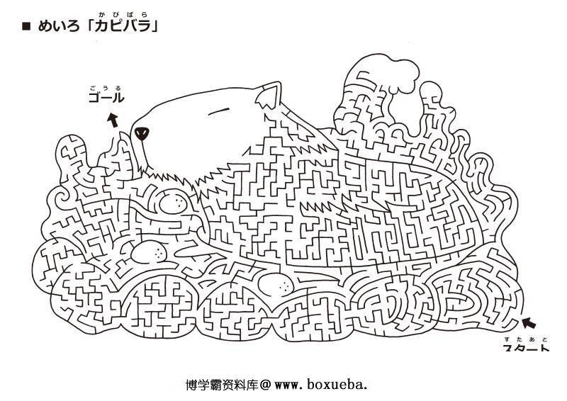 图片[2]-可爱有点难的迷宫【动物黑白】，电子版21页PDF可打印，幼儿早教迷宫游戏-淘学学资料库