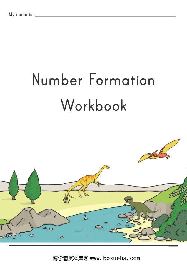 恐龙主题数字0-20描红,幼儿控笔训练图电子版PDF打印,百度网盘下载-博学霸资料网