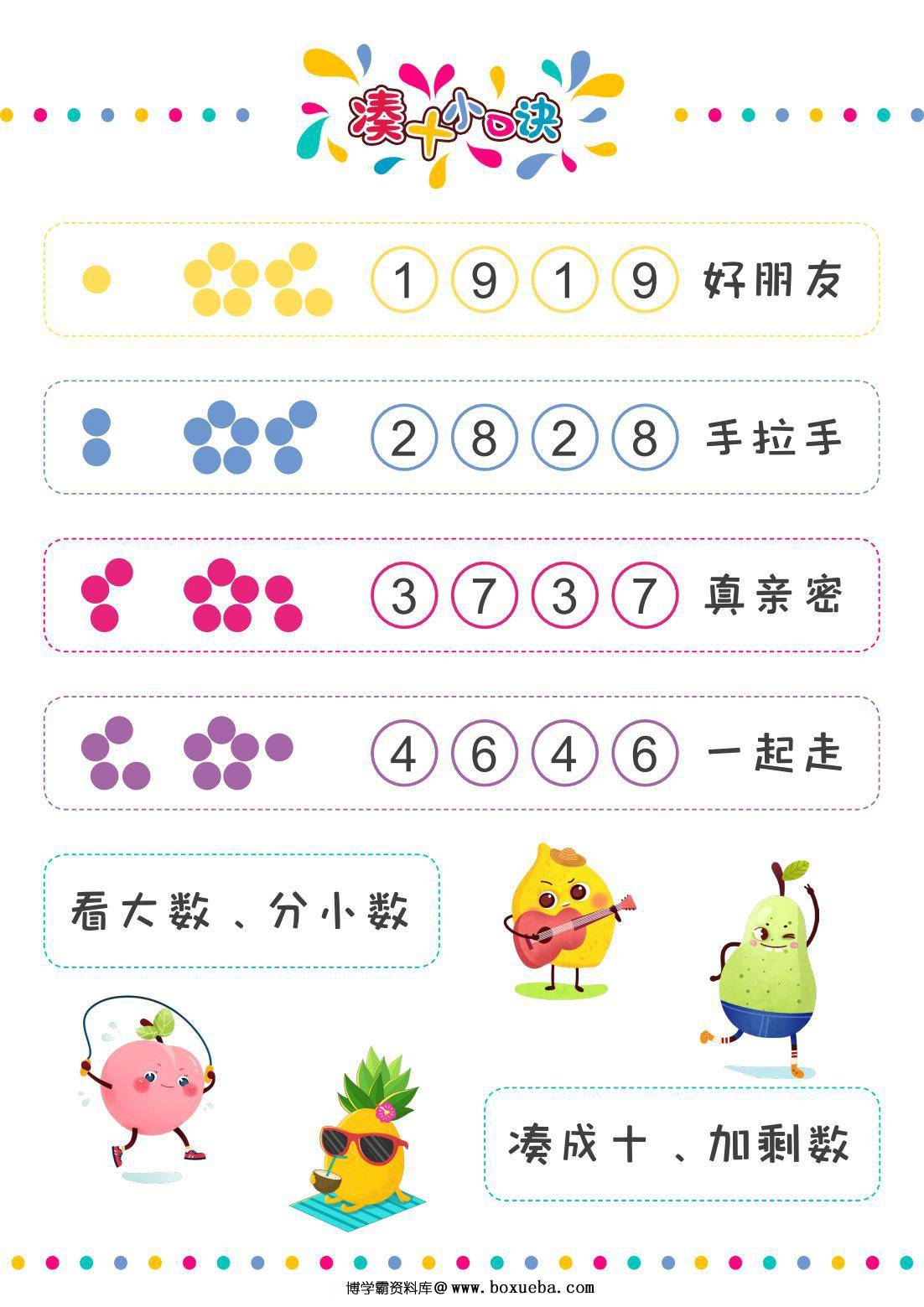凑十法和破十法小口诀 6页PDF-博学霸资料网