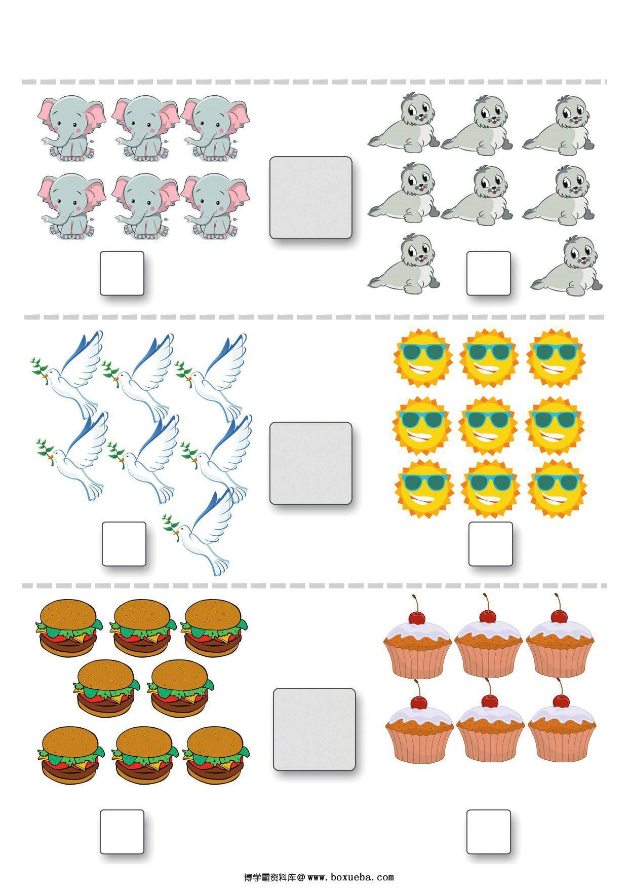 图片[4]-比较图画的数量， 6页PDF可打印-淘学学资料库