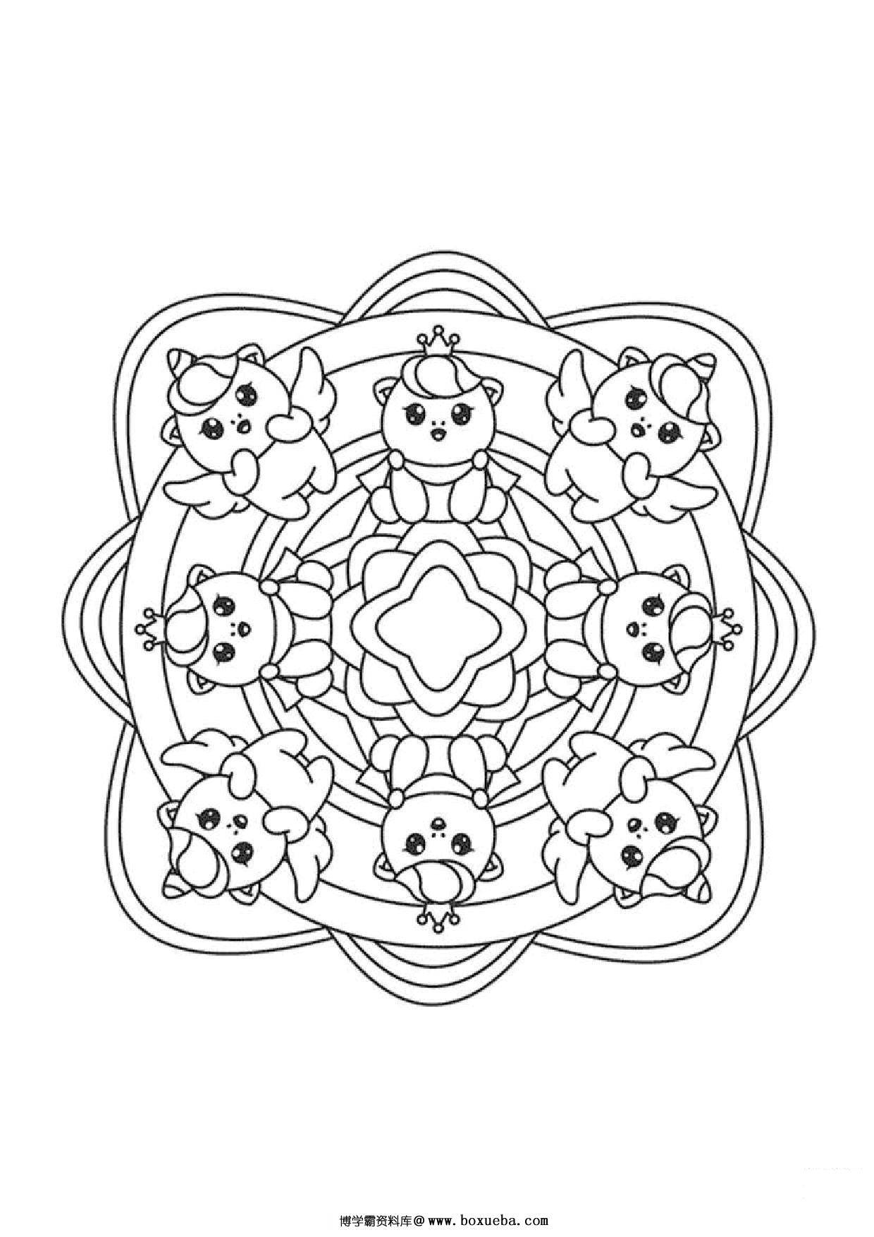 图片[2]-曼陀罗填色彩绘图册，12页PDF-淘学学资料库