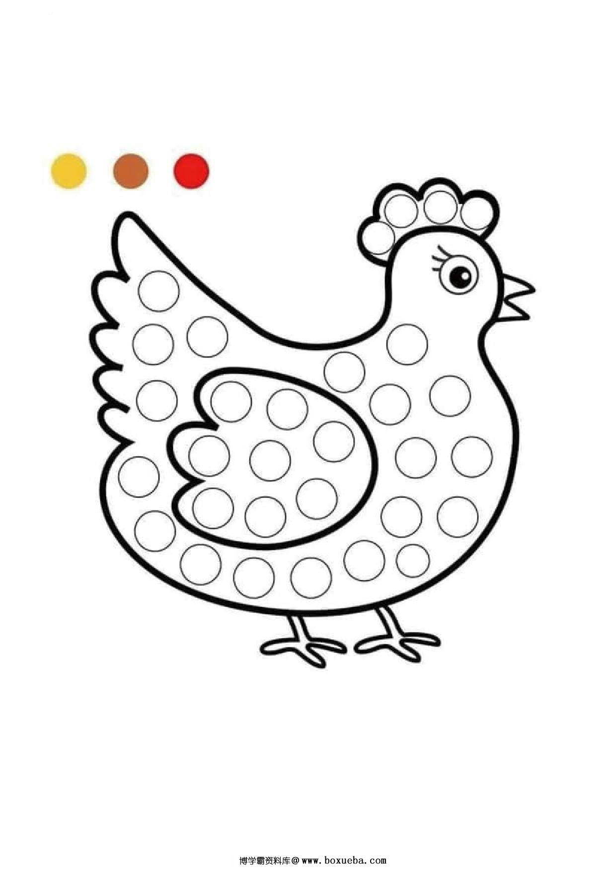 图片[2]-幼儿手指画填色画图集，19页PDF-淘学学资料库