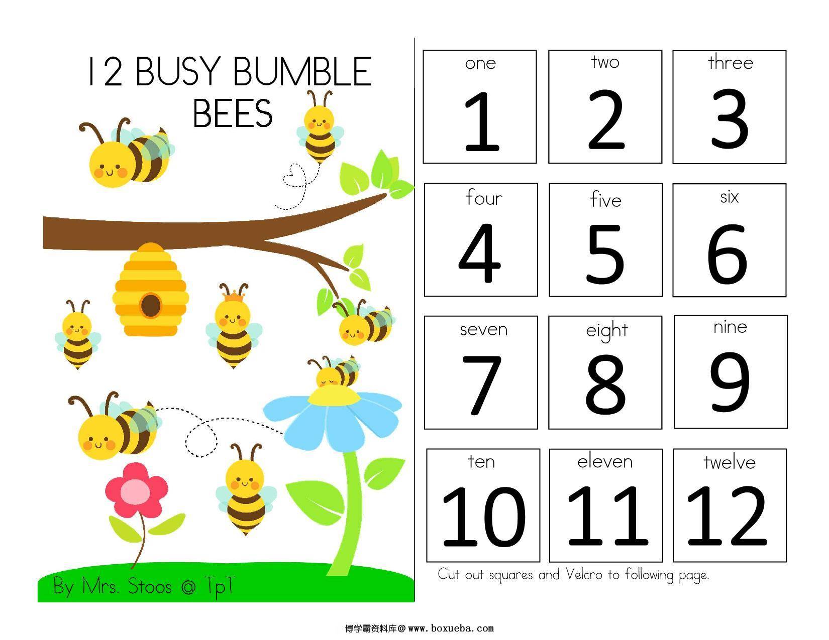 12只忙碌的蜜蜂12 busy bees interactive book互动翻翻书，18页PDF-博学霸资料网