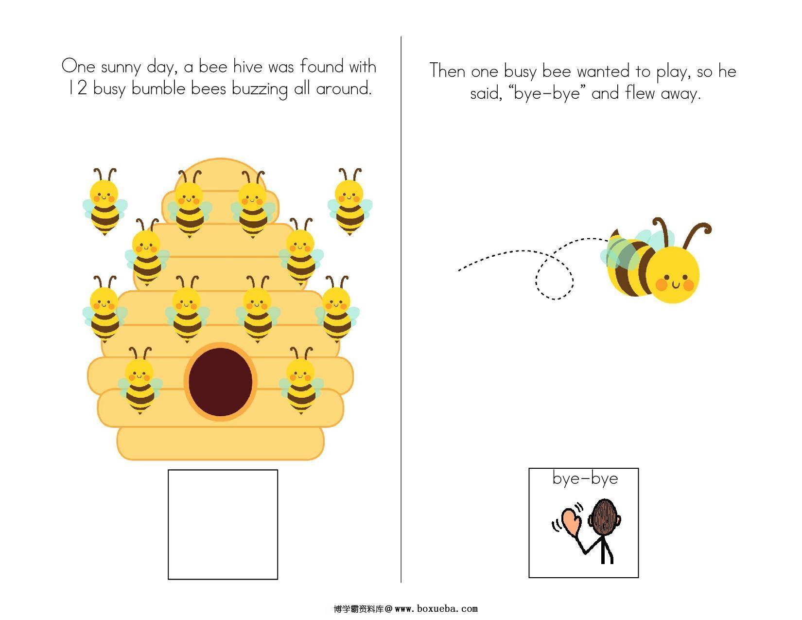 图片[2]-12只忙碌的蜜蜂12 busy bees interactive book互动翻翻书，18页PDF-淘学学资料库