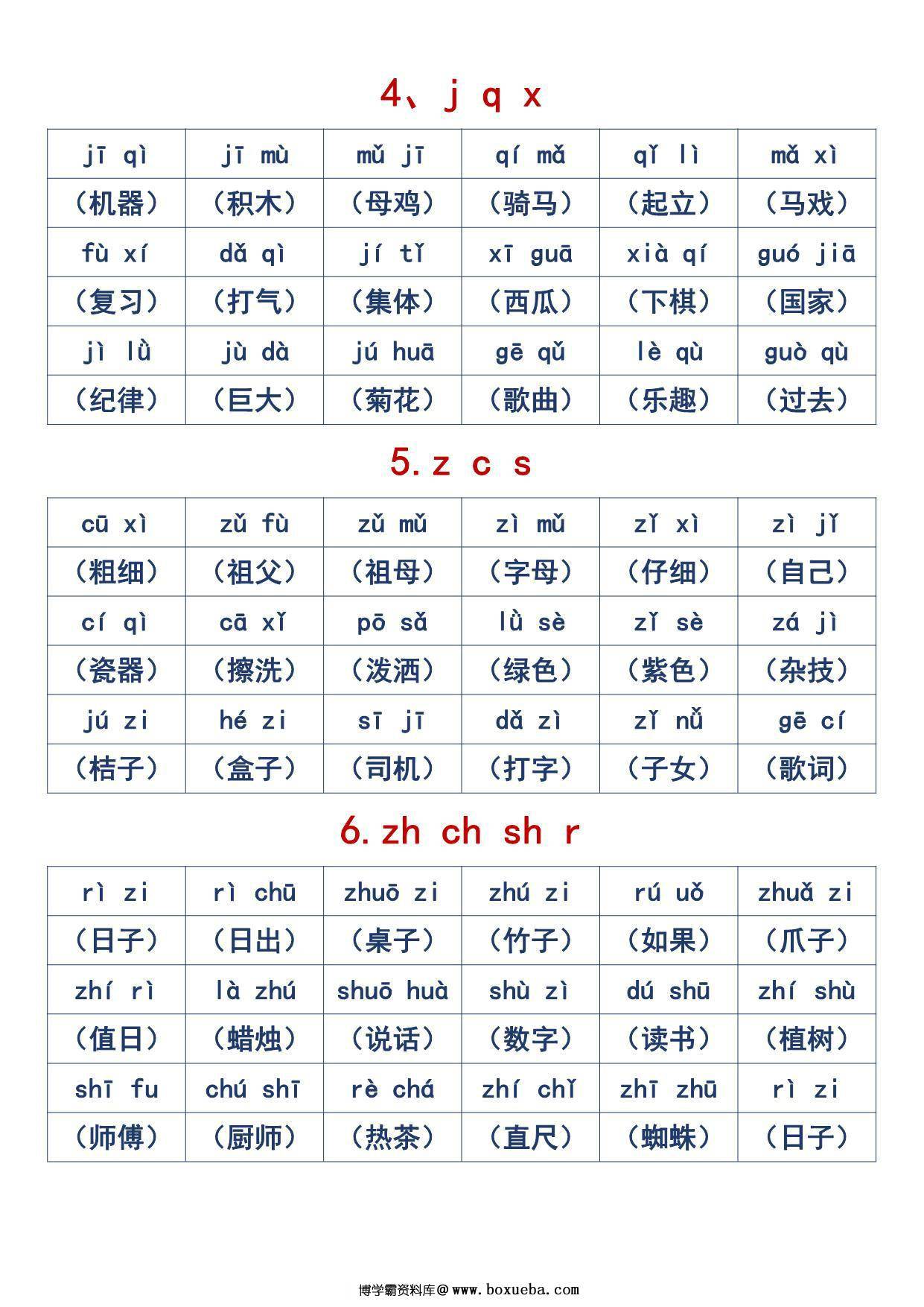 图片[2]-一年级音节拼读重点全汇总，6页PDF可打印-淘学学资料库