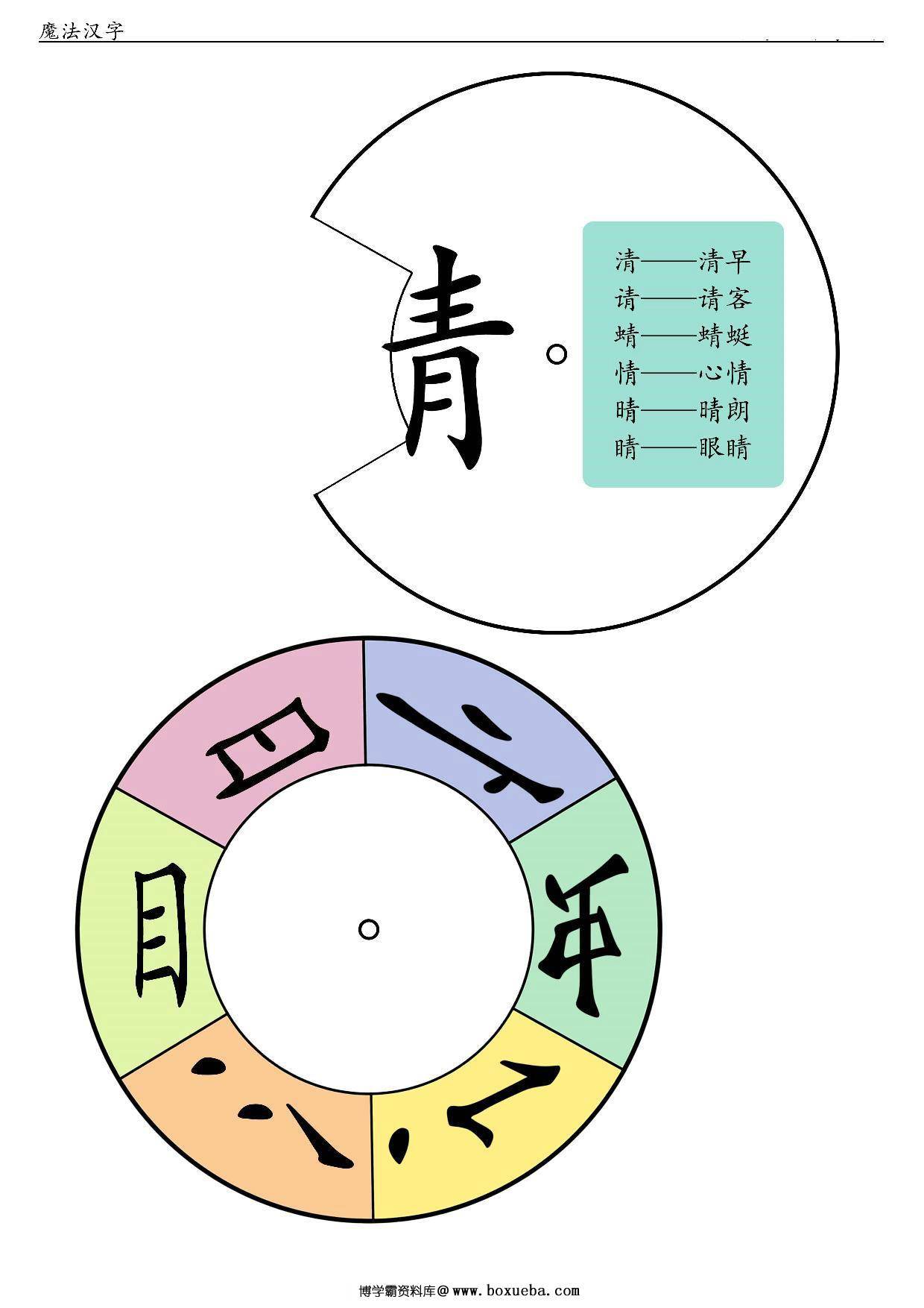 换偏旁组新字转盘，8页PDF可打印-博学霸资料网