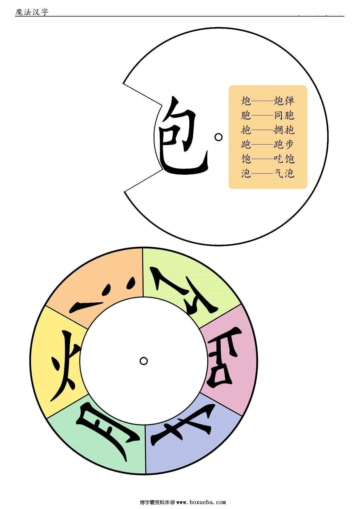 图片[3]-换偏旁组新字转盘，8页PDF可打印-淘学学资料库