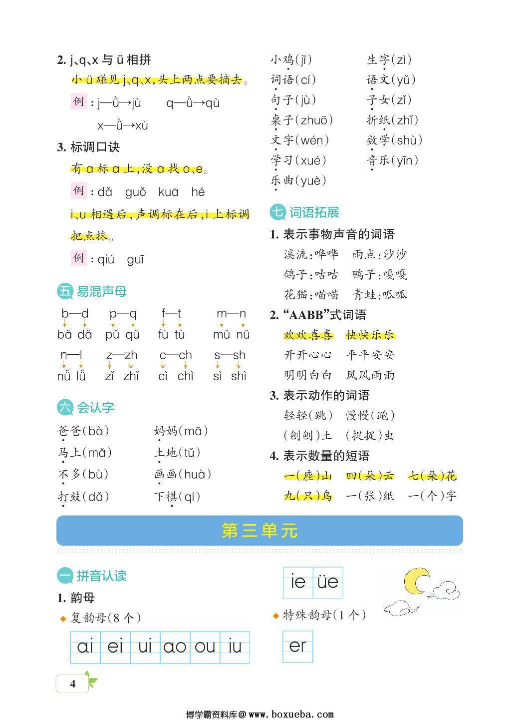 图片[4]-一年级语文上册核心考点梳理 16页PDF-淘学学资料库