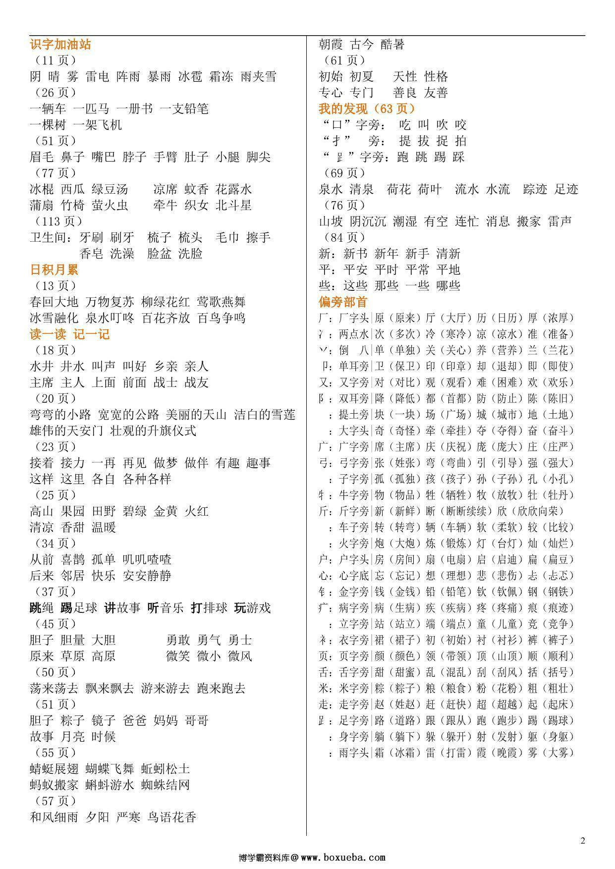 图片[2]-部编版一年级下册语文知识点(要求背诵) 2页PDF-淘学学资料库