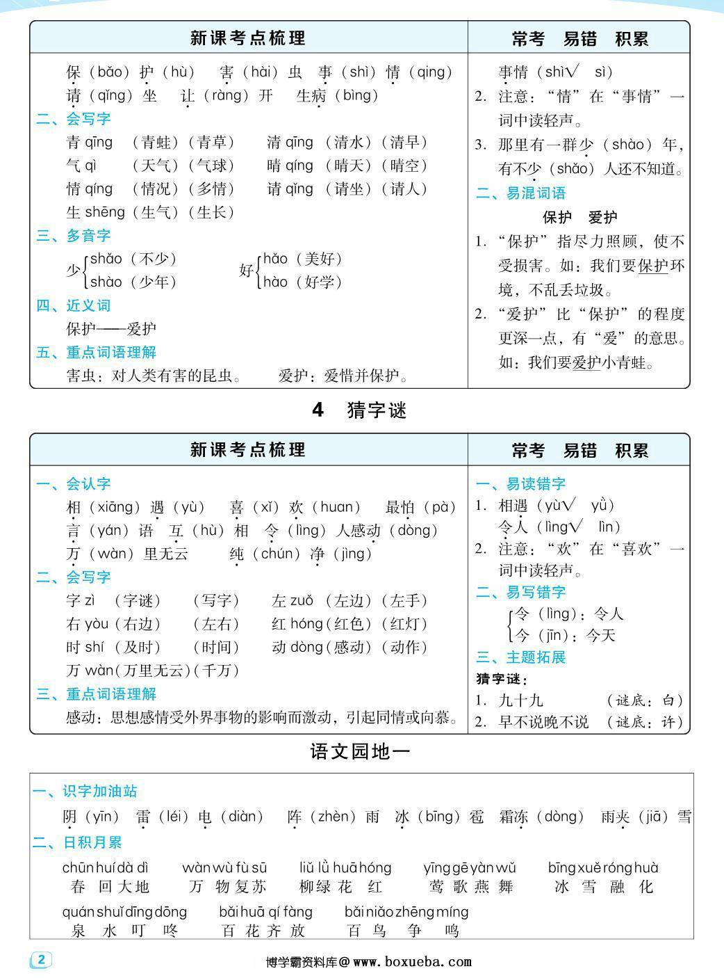 图片[2]-一年级下册语文每课考点梳理，32页PDF电子版-淘学学资料库