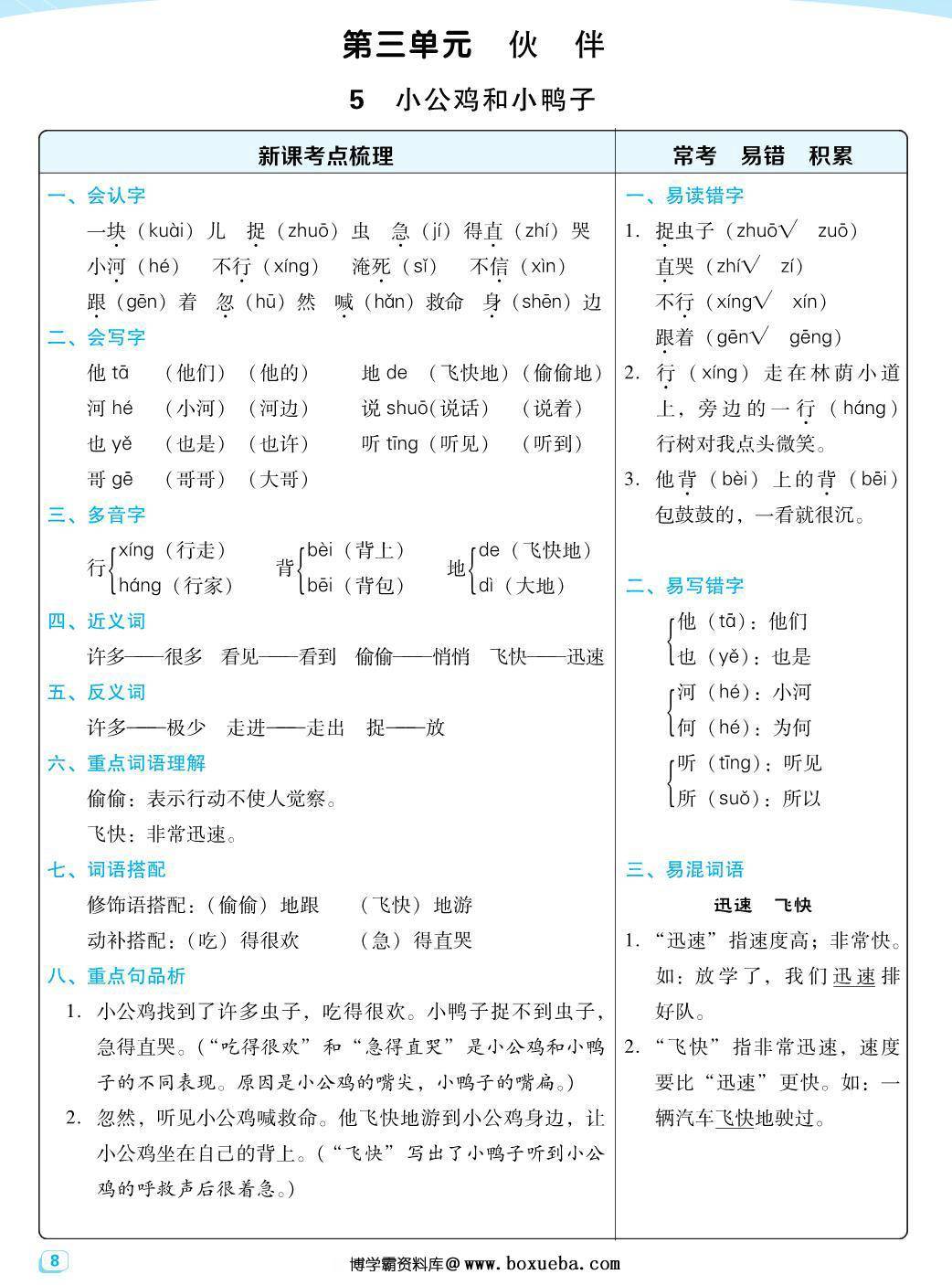 图片[3]-一年级下册语文每课考点梳理，32页PDF电子版-淘学学资料库