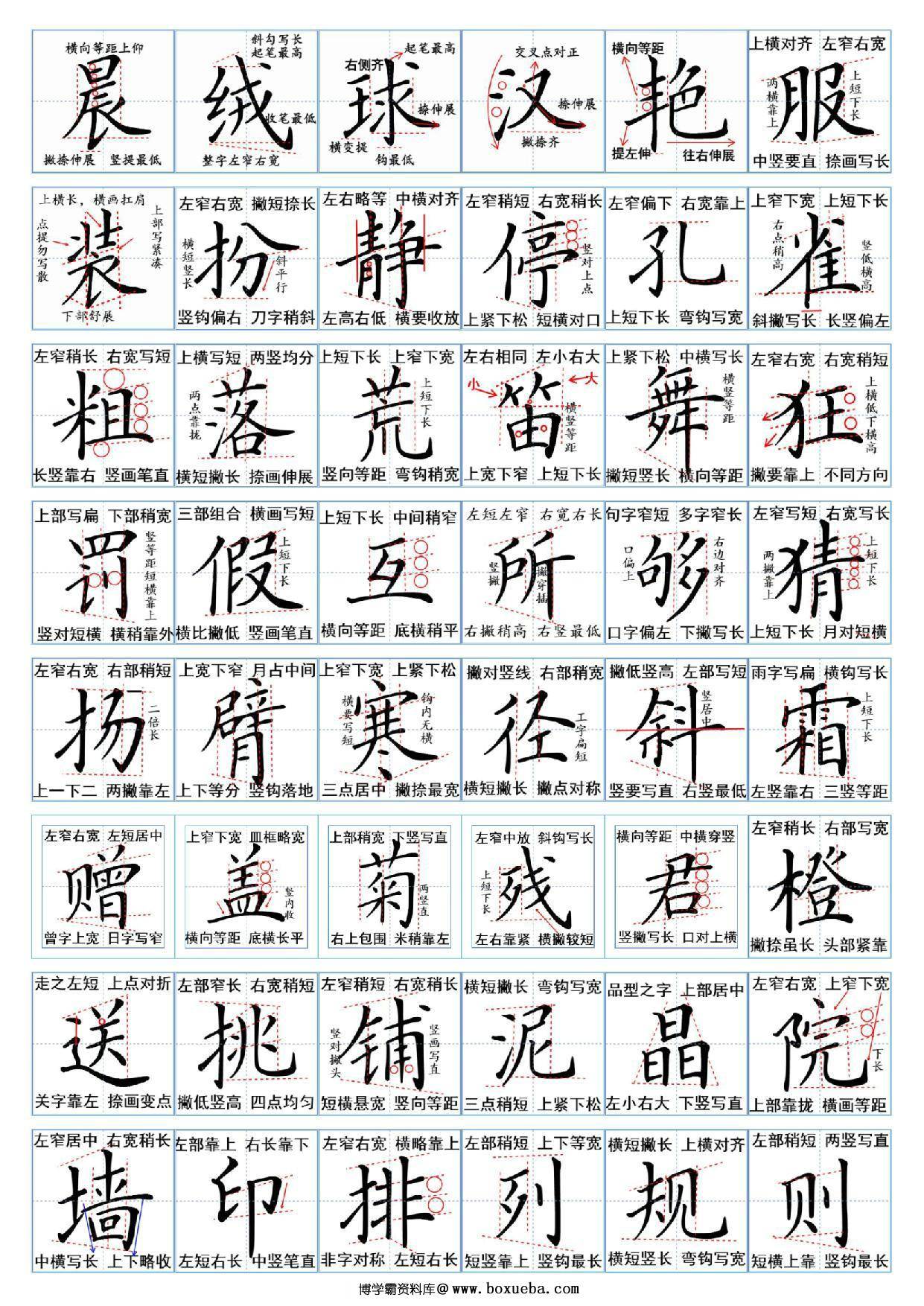 三年级上册语文生字汇总一览表，6页PDF电子版-博学霸资料网