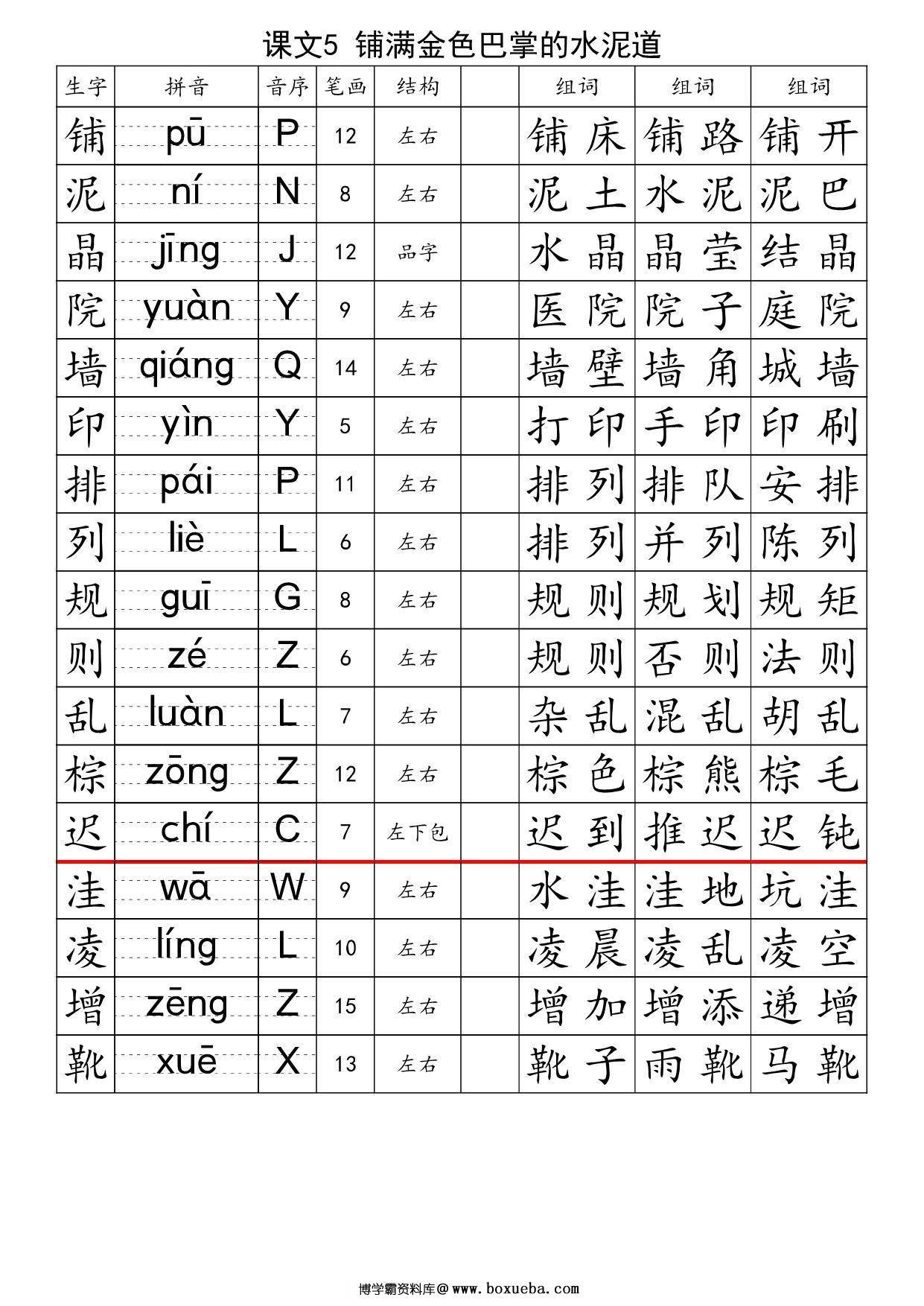 图片[3]-三年级上册语文生字注音组词表-识字表+写字表，34页PDF电子版-淘学学资料库
