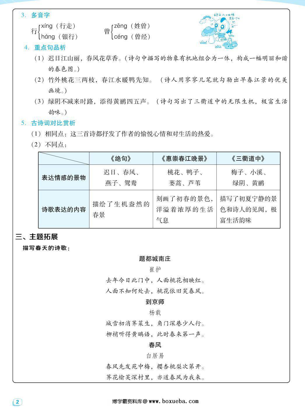 图片[2]-三年级下册语文每课考点梳理，40页PDF电子版-淘学学资料库