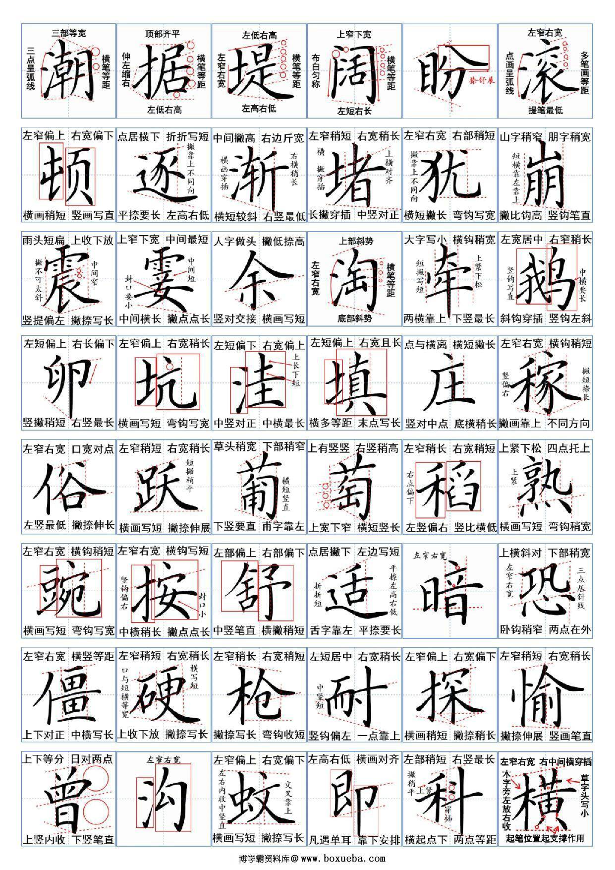 四年级上册语文生字汇总一览表，6页PDF可打印-博学霸资料网
