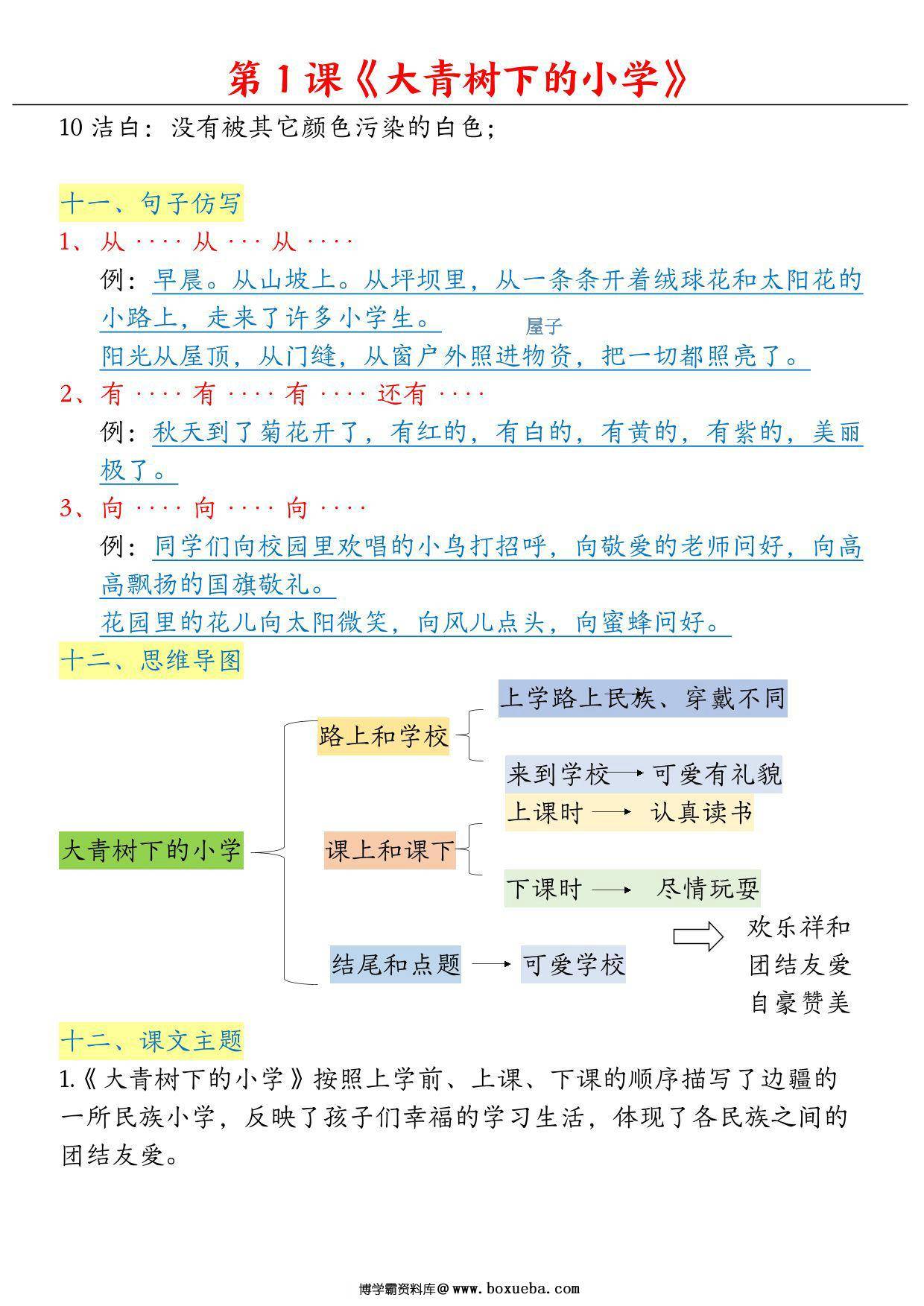 图片[3]-三年级上册语文1-4单元知识点总结，37页PDF电子版-淘学学资料库