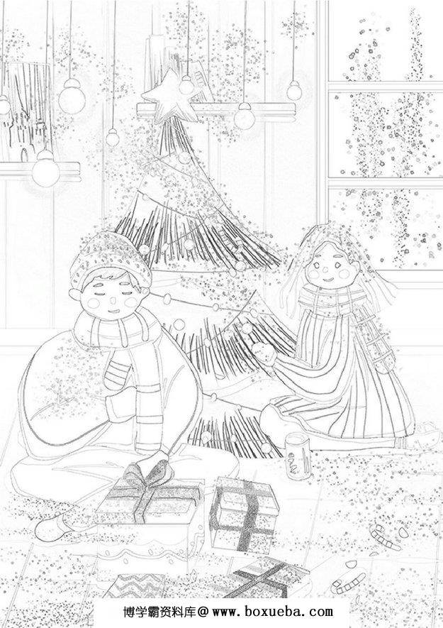 图片[6]-涂色 圣诞节 (困难)，16页PDF-淘学学资料库