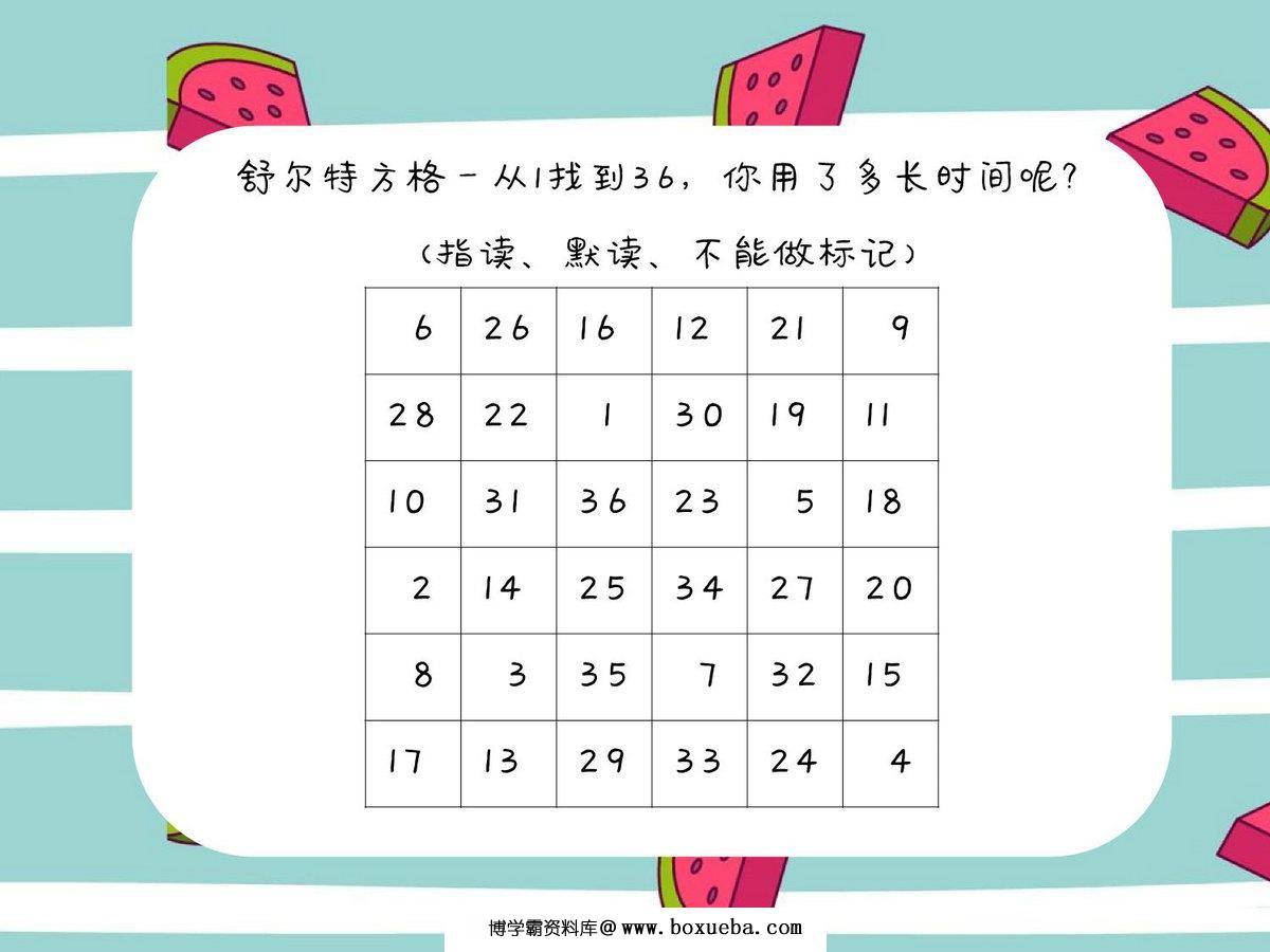 图片[3]-专注力训练第1周-舒尔特方格，3页PDF电子版-淘学学资料库