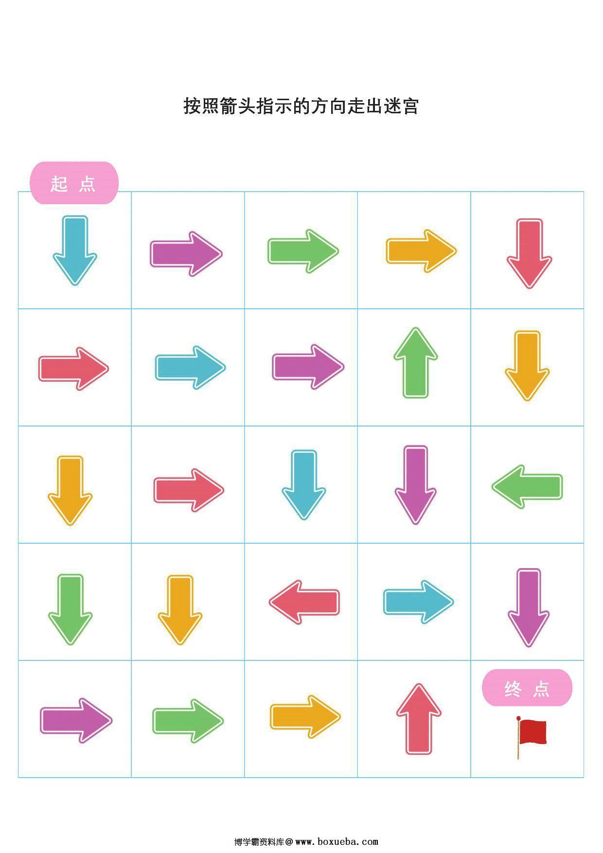 按照箭头指示的方向走出迷宫2,，6页PDF-博学霸资料网