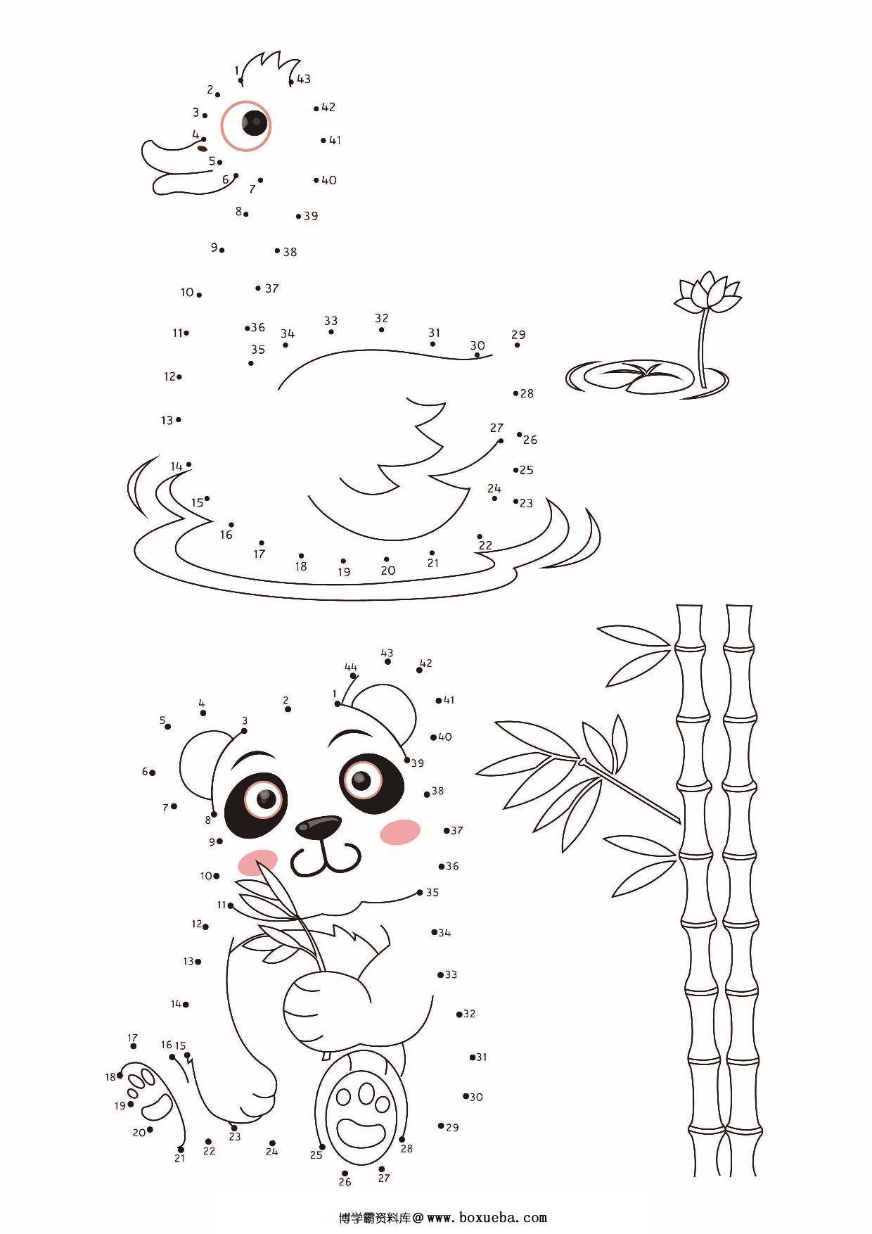 图片[2]-数字连线填色，12页PDF-淘学学资料库