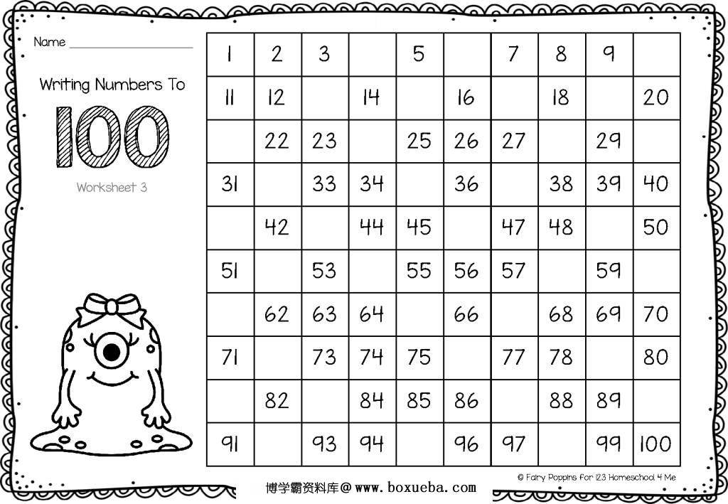 图片[9]-小怪兽百数板＋数字卡，幼儿数感启蒙，百数板学习-淘学学资料库