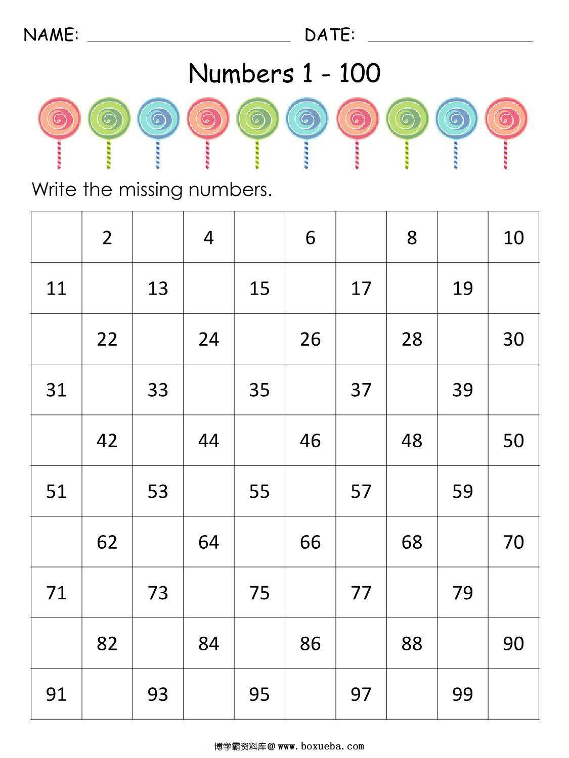 图片[2]-1-100丢失的数字专题素材包2-淘学学资料库
