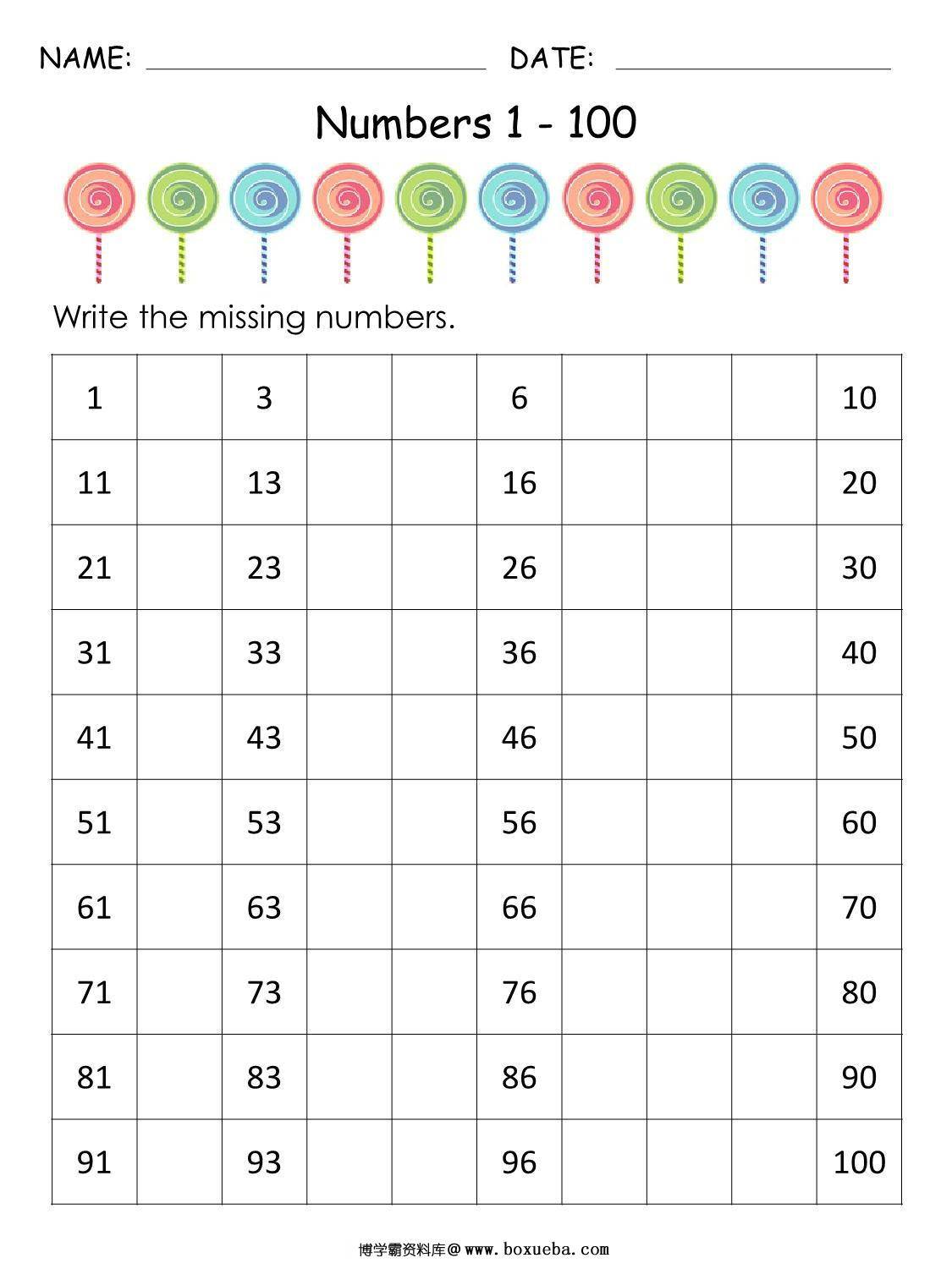 图片[4]-1-100丢失的数字专题素材包2-淘学学资料库