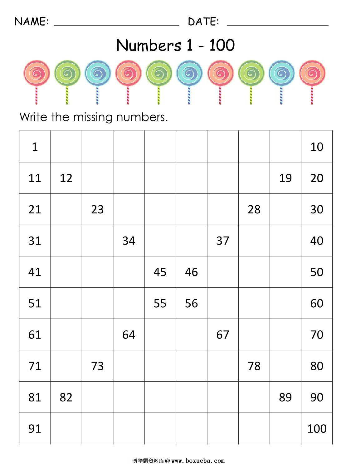 图片[5]-1-100丢失的数字专题素材包2-淘学学资料库