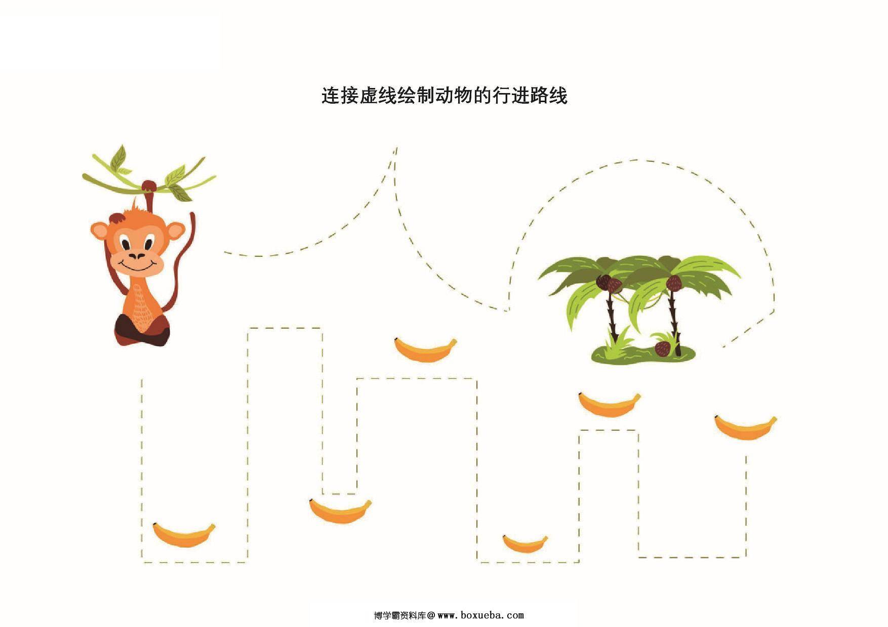 图片[2]-连接虚线绘制动物的进行路线，9页PDF-淘学学资料库