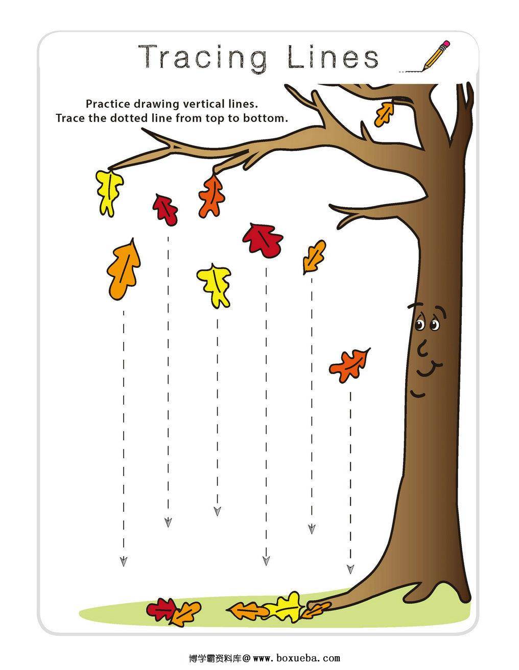 tracing lines 线条控笔练习，16页PDF-博学霸资料网