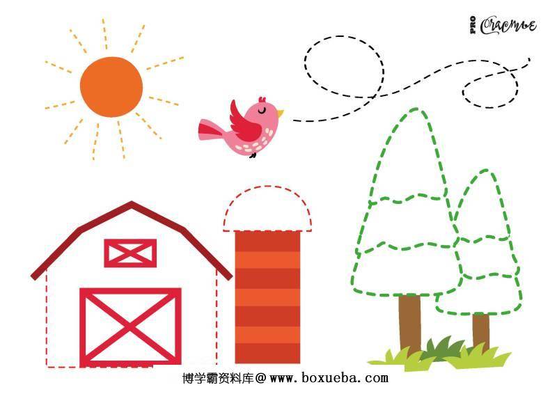 控笔画图连线，PDF可打印-博学霸资料网