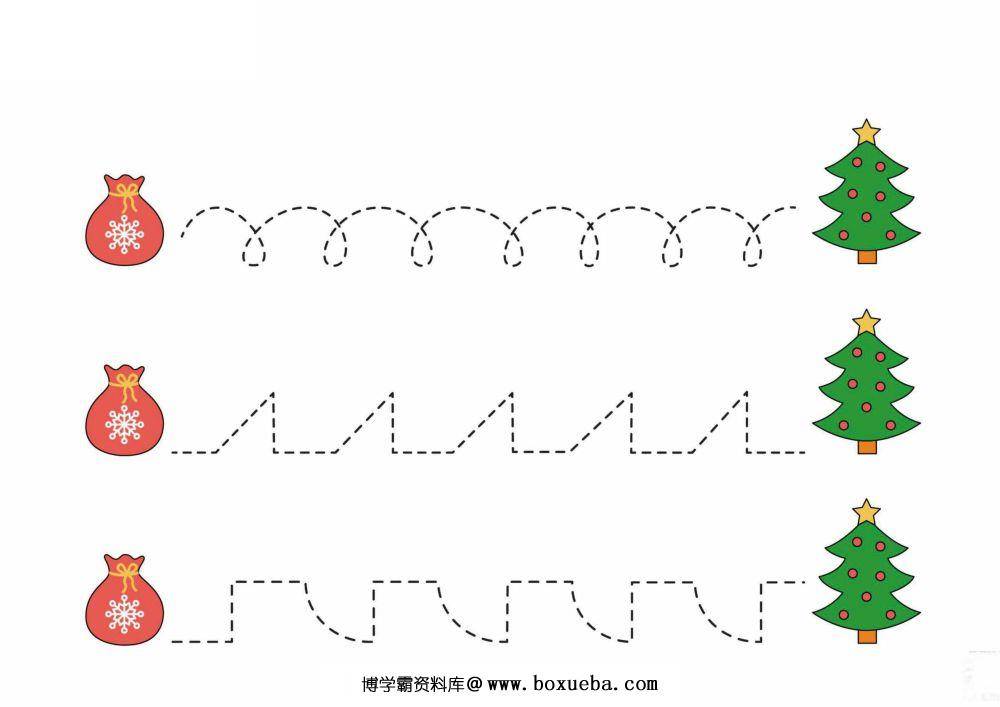 图片[2]-圣诞主题控笔训练，图形曲线绘制图集-淘学学资料库