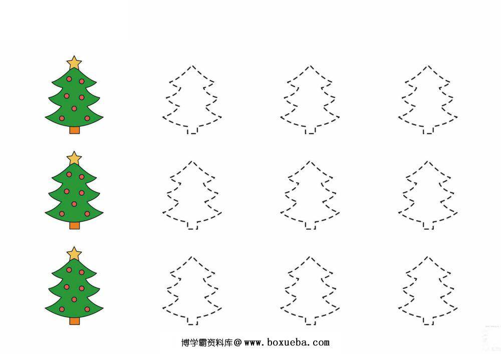 图片[4]-圣诞主题控笔训练，图形曲线绘制图集-淘学学资料库