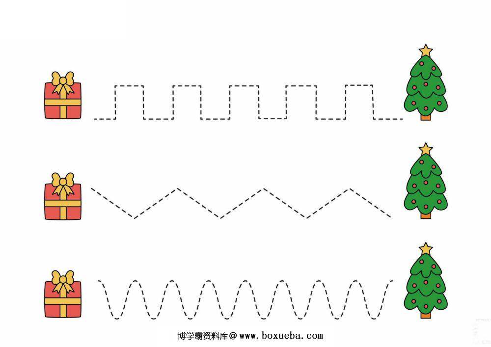 图片[5]-圣诞主题控笔训练，图形曲线绘制图集-淘学学资料库