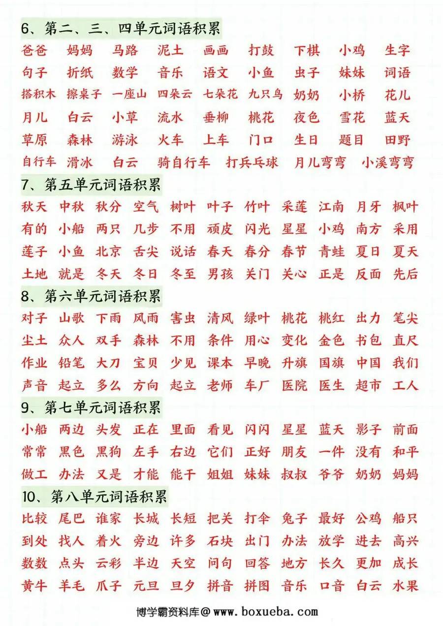 图片[5]-一年级上册语文期末总复习六大专项，15页PDF电子版-淘学学资料库