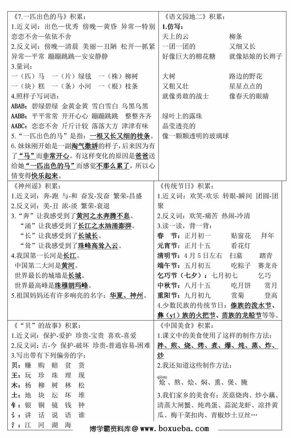 图片[2]-二年级下册语文《课课贴》，10页PDF电子版-淘学学资料库