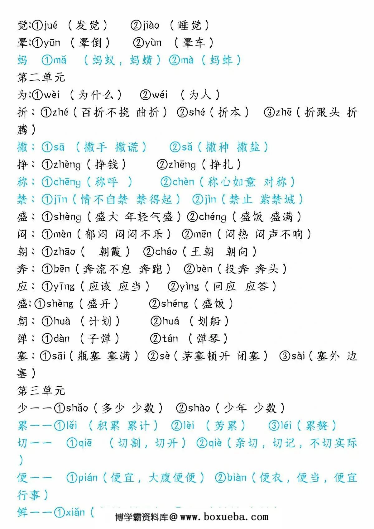 图片[3]-三年级下册语文总复习课本重点知识点归纳，38页PDF可打印-淘学学资料库