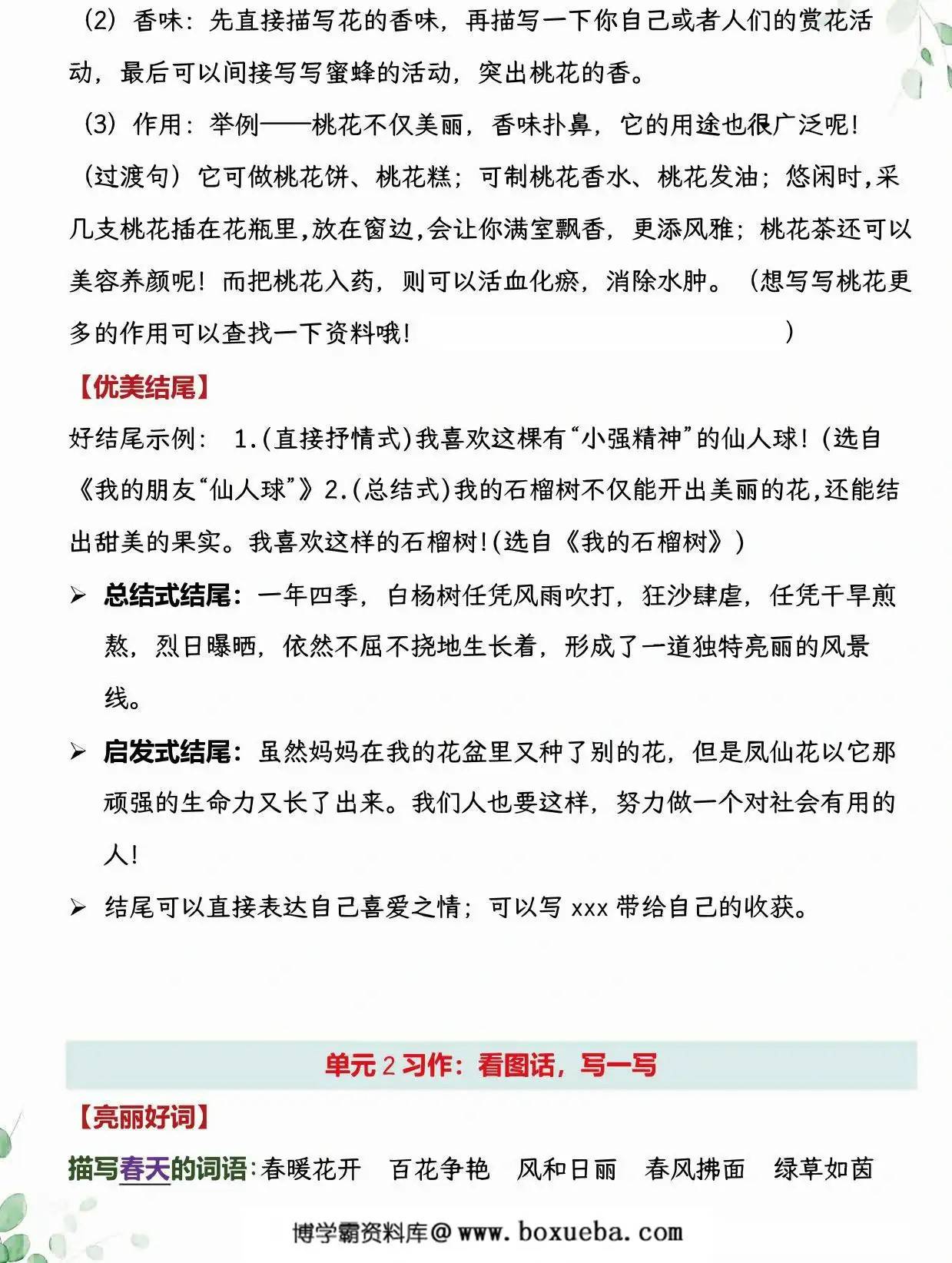 图片[3]-三年级下册语文1-8单元习作《好词佳句积累》，22页PDF电子版-淘学学资料库