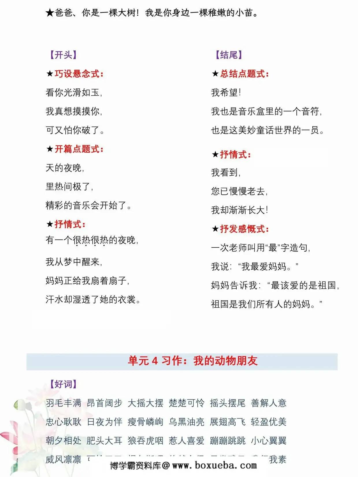 图片[4]-四年级下册语文单元习作《好词佳句积累》，13页PDF电子版-淘学学资料库