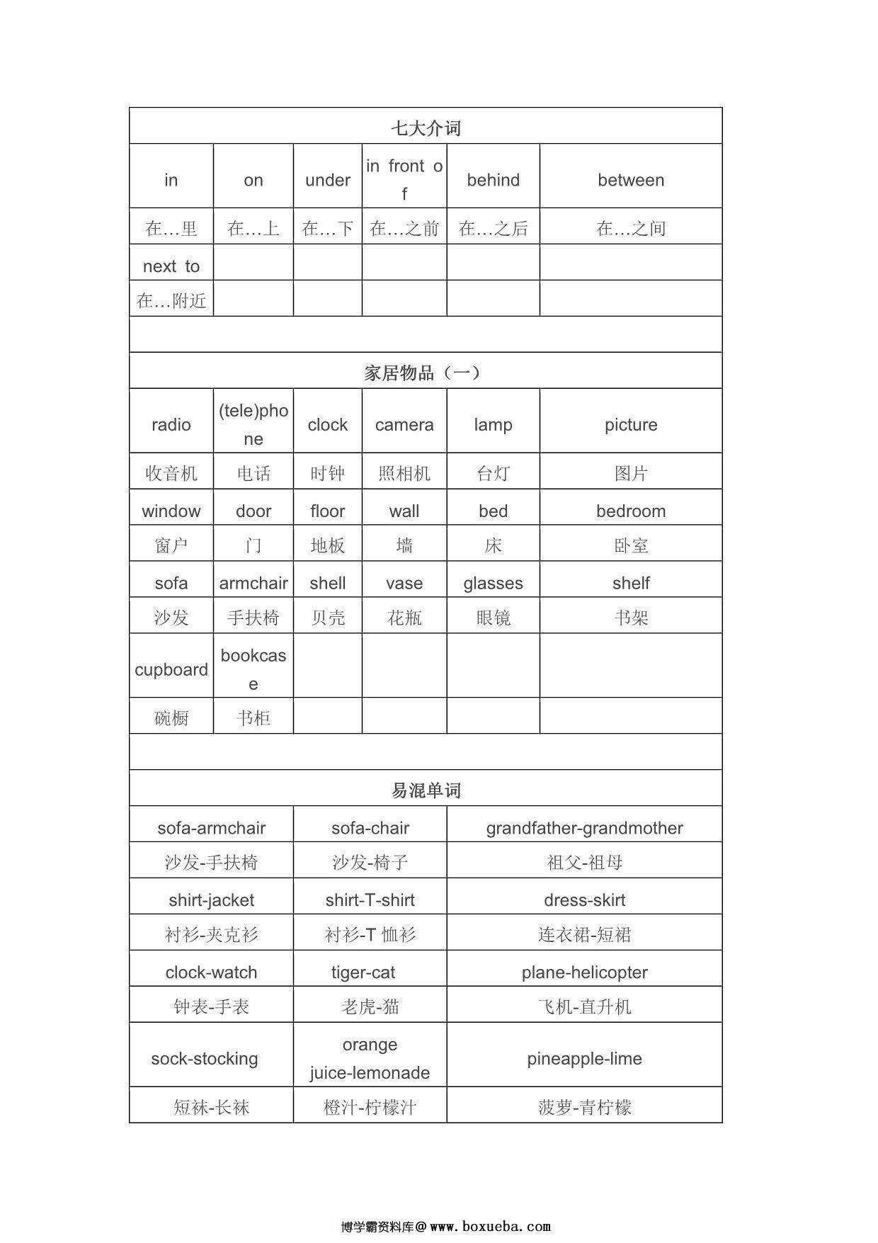 图片[4]-【备战幼升小】英语核心知识，30页PDF电子版-淘学学资料库