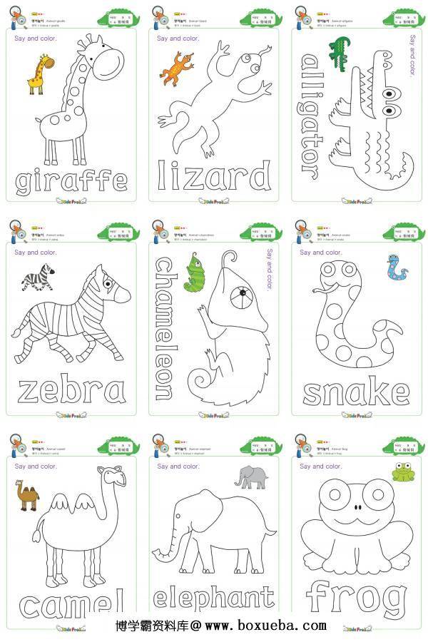 图片[7]-单词游戏卡-单词涂色，幼儿英语启蒙电子版PDF打印，百度网盘下载-淘学学资料库